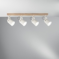 Plafonnier en bois et métal avec quatre spots pivotants Eda LS4 Promotion