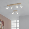 Plafonnier en bois et métal avec quatre spots pivotants Eda LS4 Vente