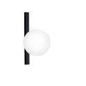Applique en métal noir avec globe lumineux en verre blanc Enoire Vente