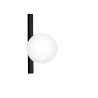 Applique en métal noir avec globe lumineux en verre blanc Enoire Vente