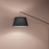 Lampadaire moderne courbé en métal noir avec abat-jour en tissu 180cm Enjoy Vente