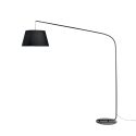 Lampadaire moderne courbé en métal noir avec abat-jour en tissu 180cm Enjoy Offre