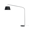 Lampadaire moderne courbé en métal noir avec abat-jour en tissu 180cm Enjoy Offre