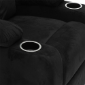Fauteuil relax inclinable en microfibre velours repose-pieds Laura 