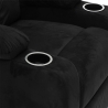 Fauteuil relax inclinable en microfibre velours repose-pieds Laura 