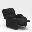 Fauteuil relax inclinable en microfibre velours repose-pieds Laura 