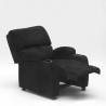 Fauteuil relax inclinable en microfibre velours repose-pieds Laura 