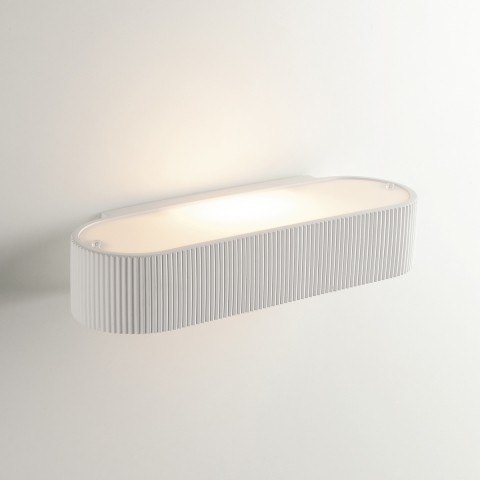 Applique moderne ovale en plâtre blanc peinturable Gatsby Promotion