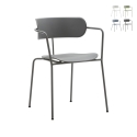 Ensemble de 4 chaises modernes en métal et polypropylène Asmar Promotion
