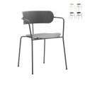 Ensemble de 4 chaises modernes en métal et polypropylène Asmar Promotion