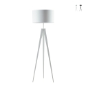 Lampadaire trépied en métal abat-jour en tissu Ibis Promotion