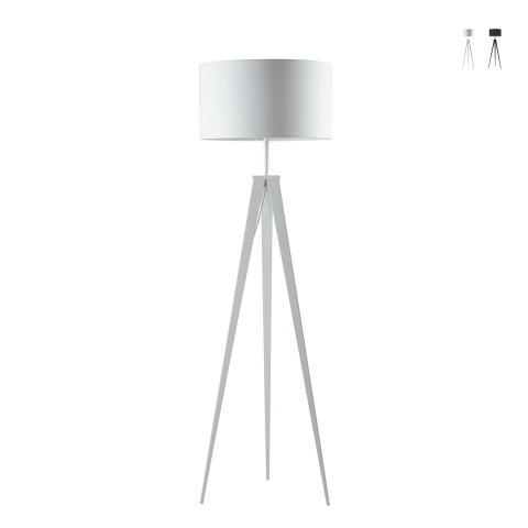 Lampadaire trépied en métal abat-jour en tissu Ibis Promotion