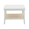 Table basse carrée en bois laqué avec étagère en paille de Vienne Thomas Réductions