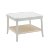 Table basse carrée en bois laqué avec étagère en paille de Vienne Thomas Remises