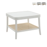 Table basse carrée en bois laqué avec étagère en paille de Vienne Thomas Promotion