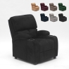 Fauteuil relax inclinable en microfibre velours repose-pieds Laura 