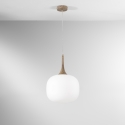 Suspension moderne avec abat-jour en verre opale blanc Jaipur Promotion