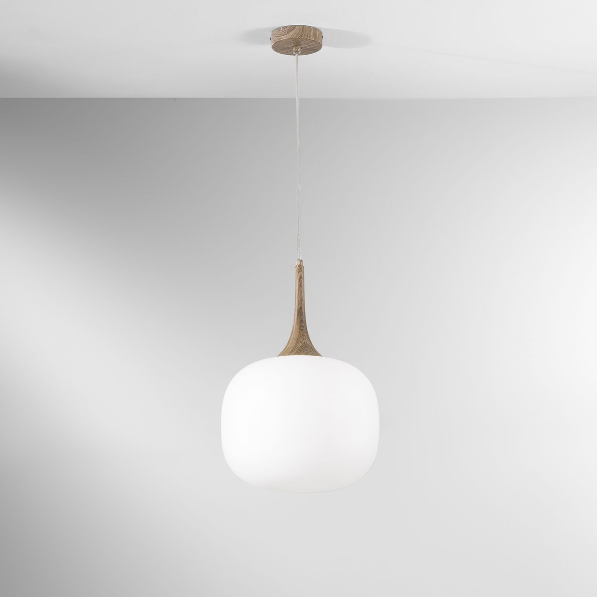 Suspension moderne avec abat-jour en verre opale blanc Jaipur Promotion