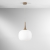 Suspension moderne avec abat-jour en verre opale blanc Jaipur Promotion