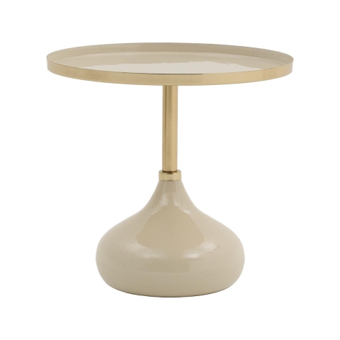 Table basse ronde design beige Vaskh Promotion