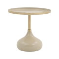 Table basse ronde design beige Vaskh Promotion
