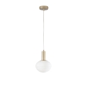 Suspension moderne dorée avec boule lumineuse blanche Ripple Vente