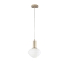 Suspension moderne dorée avec boule lumineuse blanche Ripple Vente
