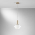 Suspension moderne dorée avec boule lumineuse blanche Ripple Promotion