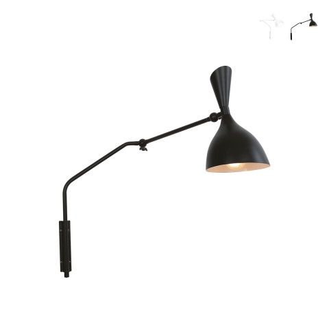 Applique en métal avec abat-jour orientable style industriel Morgan Promotion