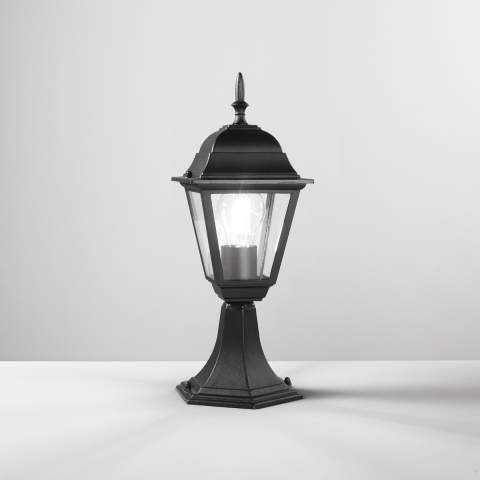 Lanterne de jardin extérieure noire avec diffuseur en verre Roma Promotion