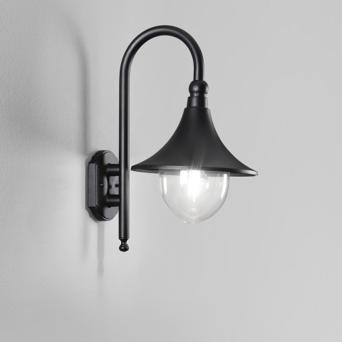 Applique lanterne d'extérieur jardin en aluminium noir Pavia Promotion