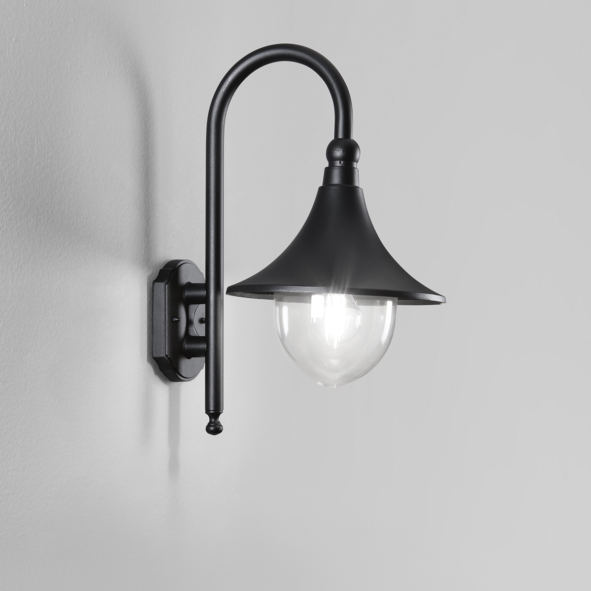 Applique lanterne d'extérieur jardin en aluminium noir Pavia Promotion