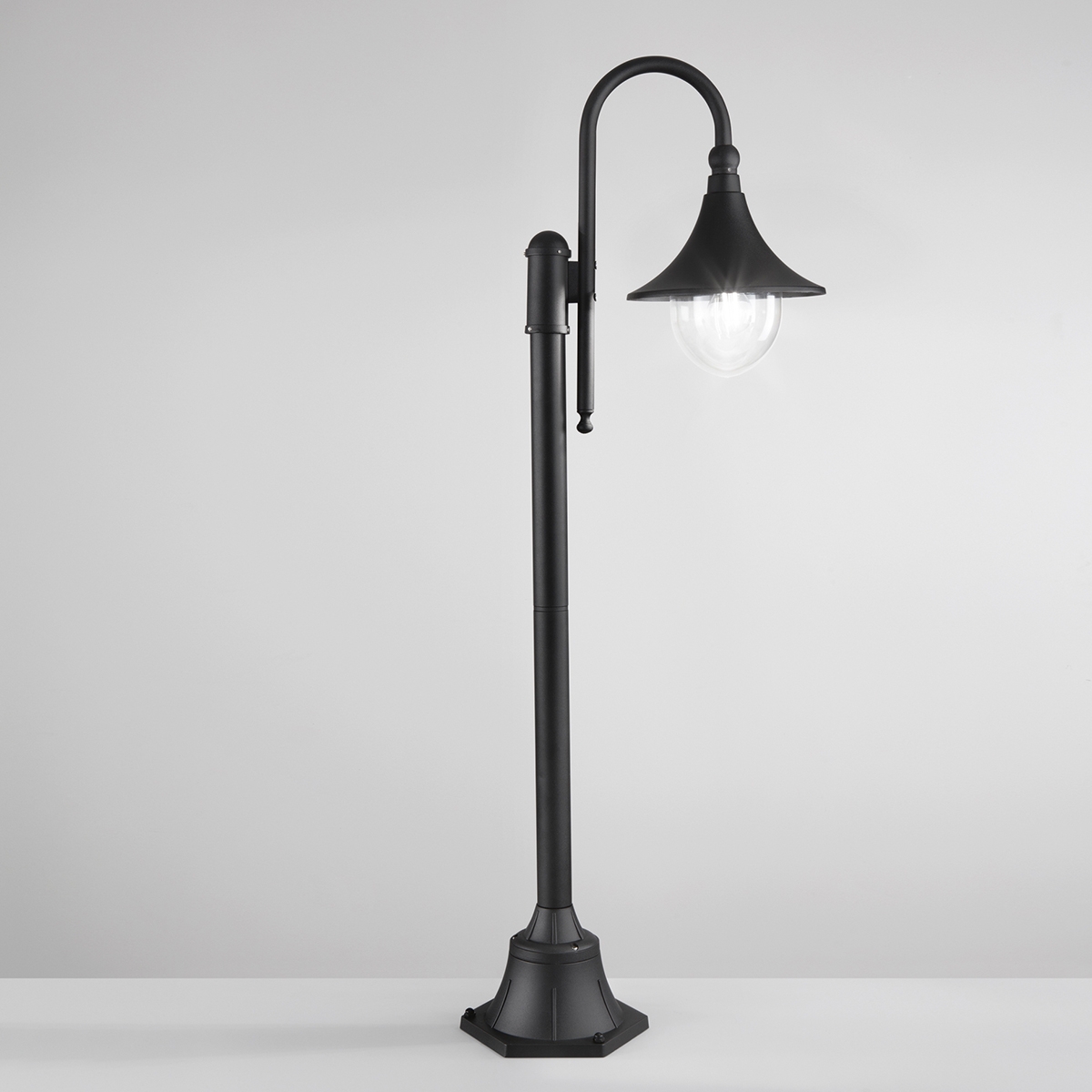 Lampadaire de jardin extérieur en aluminium noir h130 cm Pavia Promotion