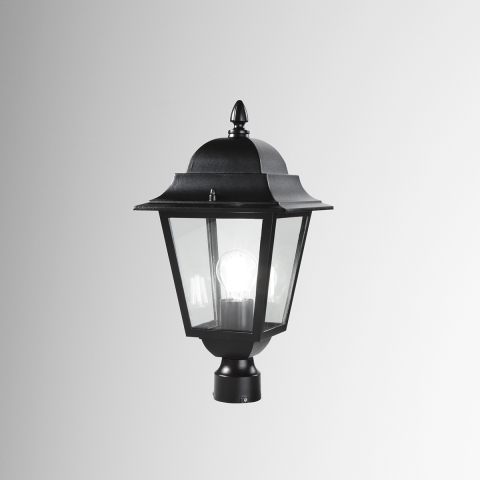 Tête de lampadaire de jardin style classique en aluminium et verre Roma Promotion