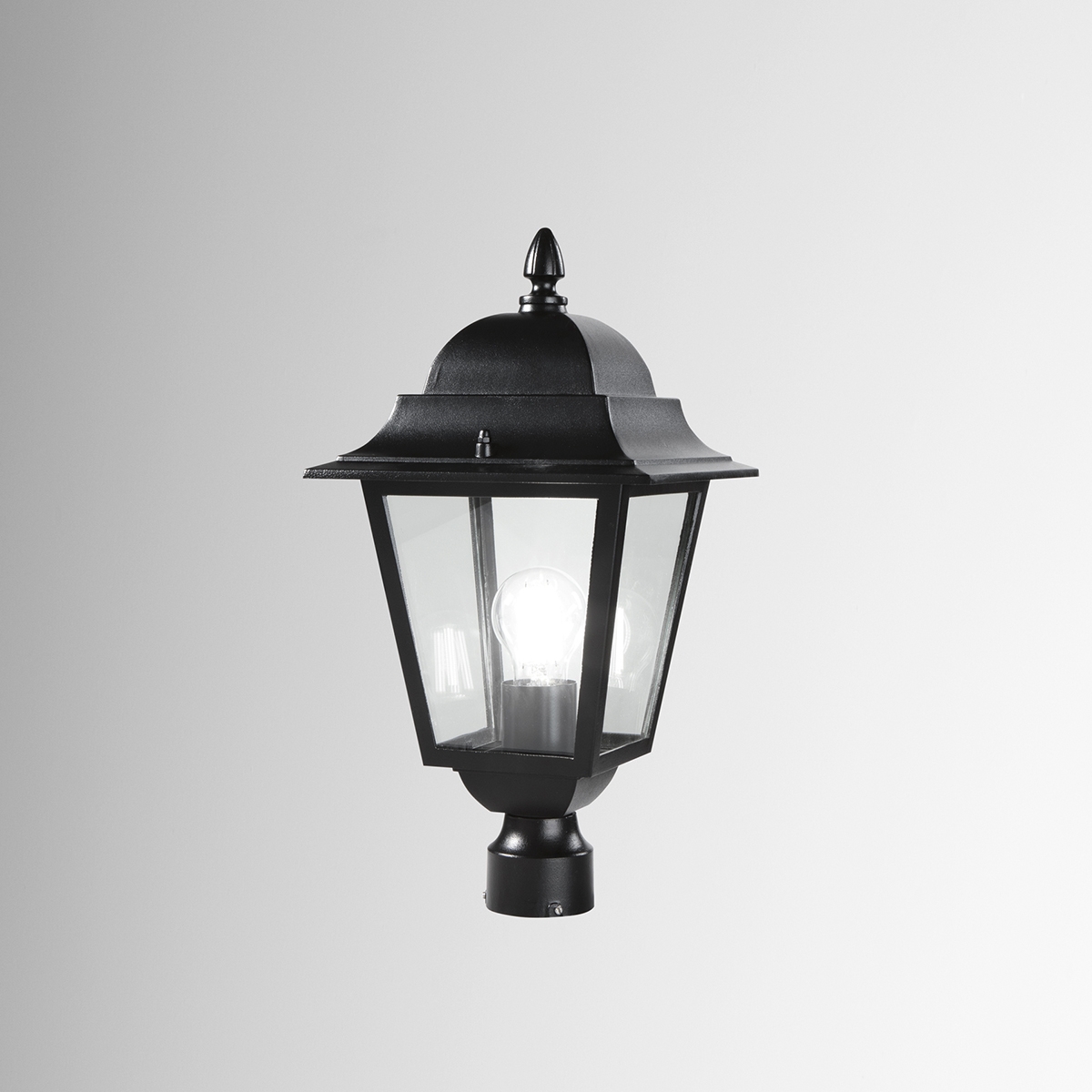 Tête de lampadaire de jardin style classique en aluminium et verre Roma Promotion