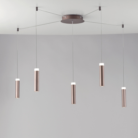 Plafonnier LED 5 suspensions design moderne Candle Promotion