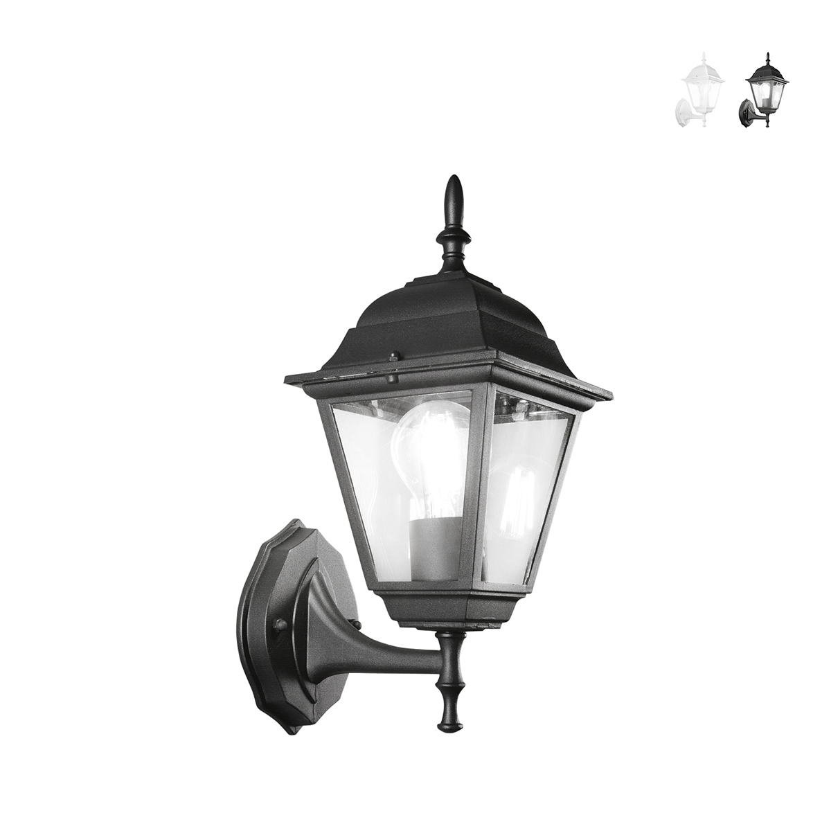 Applique extérieure lanterne style classique aluminium verre Roma Uplight Offre