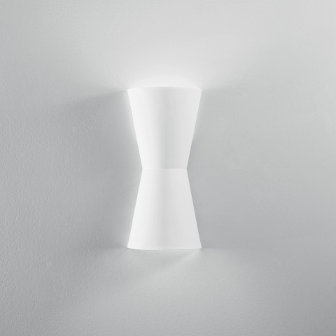 Applique gesso bianco verniciabile 38cm Clepsydra Promotion