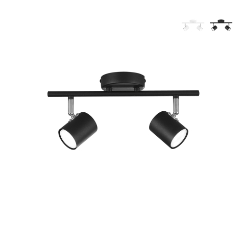 Spot plafond mur métal 2 spots orientables Zero Promotion