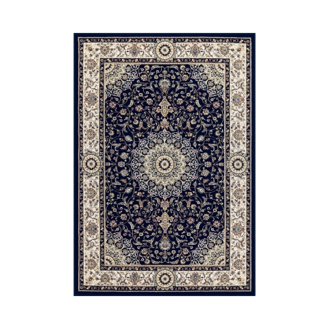 Tapis de salon bleu perse Babil Promotion
