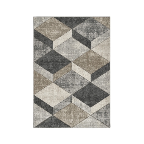 Tapis de salon moderne gris et beige Funny Promotion