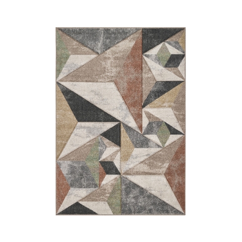Tapis moderne gris et beige pour salon Funny Promotion