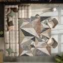 Tapis moderne gris et beige pour salon Funny Vente