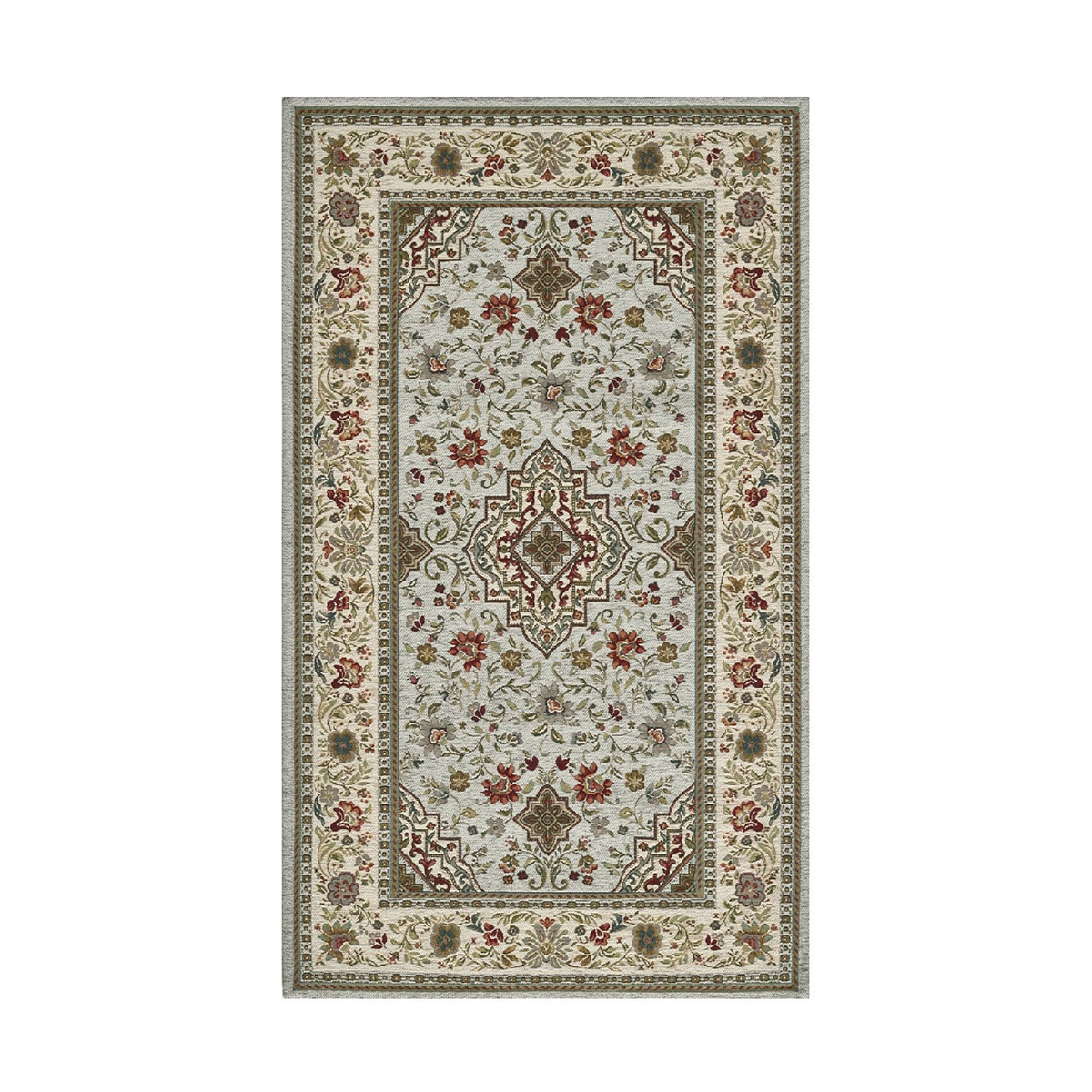 Tapis de salon oriental persan gris Tabriz