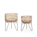 Lot de 2 supports pour plantes en rotin style bohème chic Yulian Offre