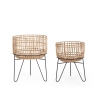 Lot de 2 supports pour plantes en rotin style bohème chic Yulian Offre