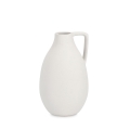 Vase moderne en porcelaine blanche sablée Ø14x24cm Freyr Promotion