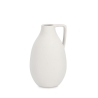 Vase moderne en porcelaine blanche sablée Ø14x24cm Freyr Promotion