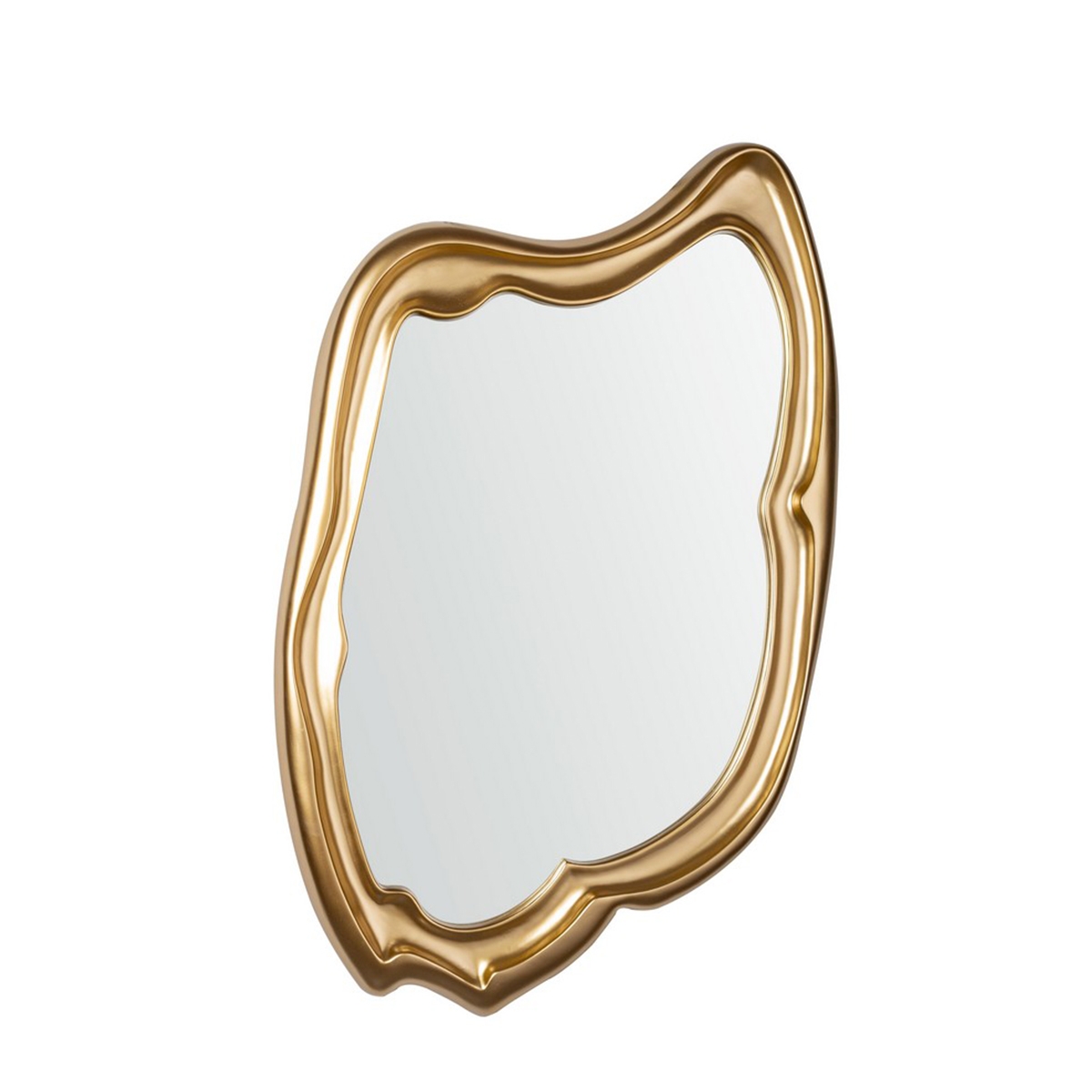 Miroir mural design asymétrique avec cadre doré Felipe Promotion