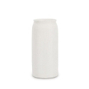 Vase cylindre design minimaliste céramique blanc 15x32,3 Papyrus Promotion